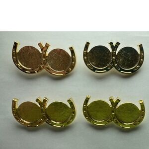 4 Gold Tone Horseshoe  blank ‎ Bolo Ties